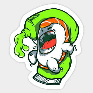 Salmon likes wasabi Sticker